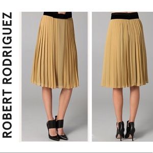 NWT Robert Rodriguez pleated chiffon velvet skirt
